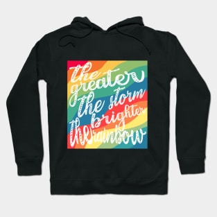 white rainbow quote Hoodie